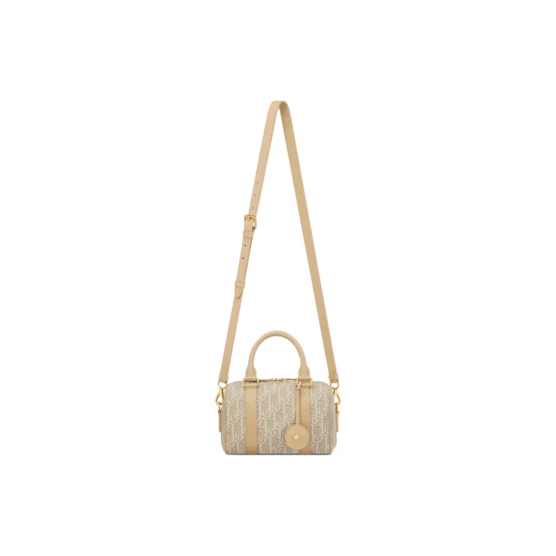 DIOR Groove Cotton Shoulder Bag Crossbody Bag Handbag Women's Natural-1