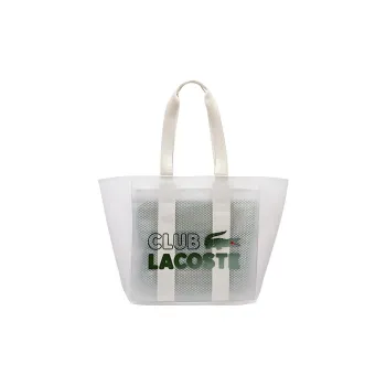 LACOSTE Polyurethane Tote Bag Shopping Bag Handbag Regular Unisex Transparent