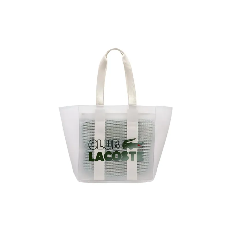 LACOSTE Polyurethane Tote Bag Shopping Bag Handbag Regular Unisex Transparent-0
