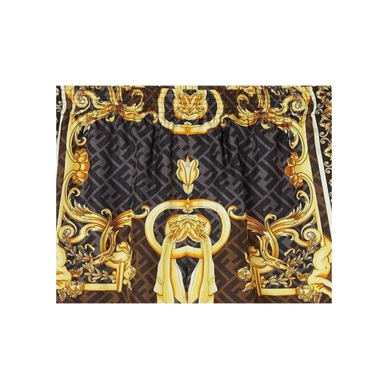 Fendi Fendace Baroque Silk Shorts-4