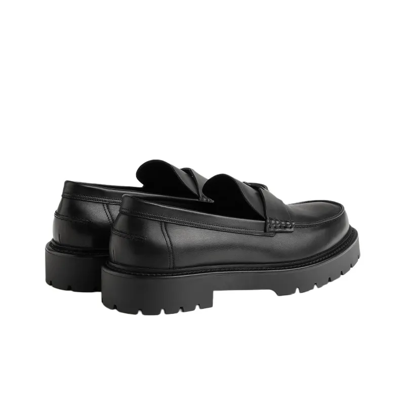 HERMES Loafers Men Black-3