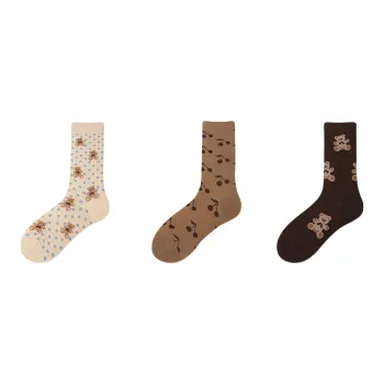 Vine Color Mid Calf Socks Unisex 3 Pack