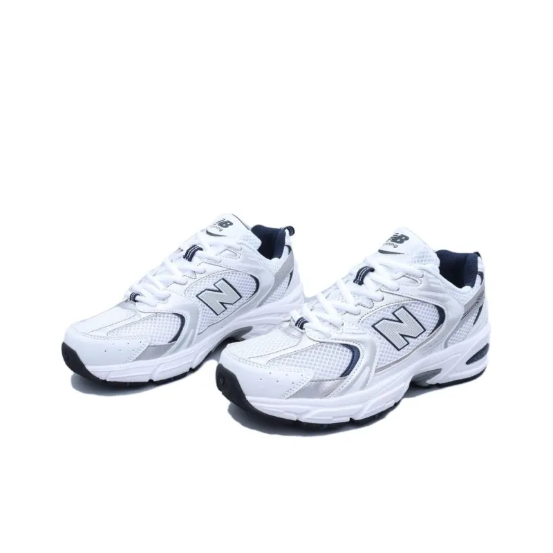 New Balance Anti Slip Wear Resistant Low Top Casual Running Shoes Men's Silver-1