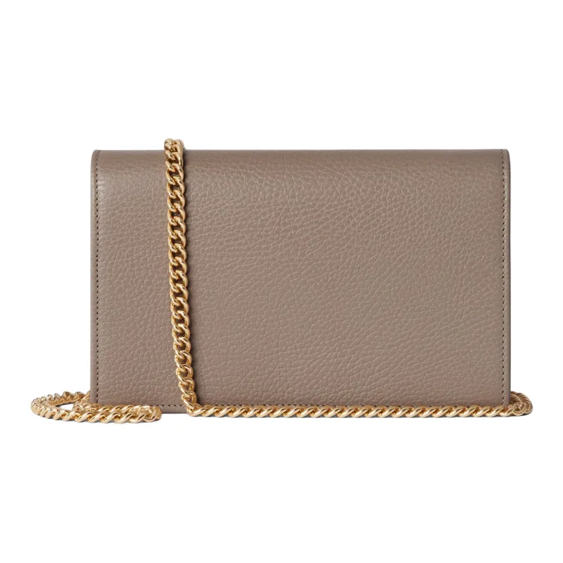 GUCCI GG Marmont Leather Crossbody Bag Shoulder Bag Mini Women's Taupe-3