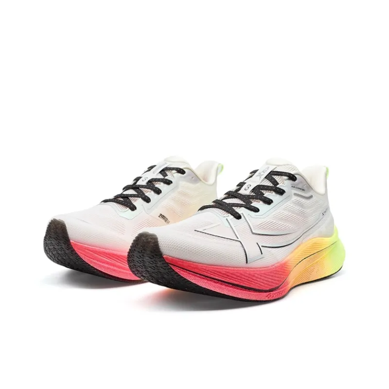 XTEP 2000km 3.0 Anti Slip Wear Resistant Low Top Training Running Shoes Men's Sail White Fluorescent Lime Green-3