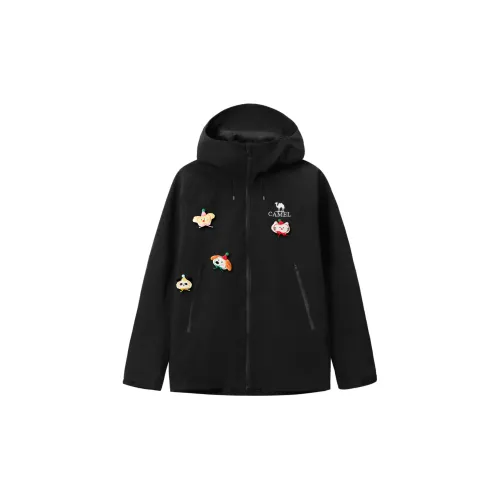 CAMEL All weather Water Resistant Windproof Warm Cold Resistant Windbreaker Jacket Unisex Phantom Black