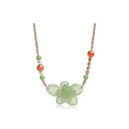 YINXIANGMOU Hetian Jade Necklaces Pale Greenish White Jade Women's