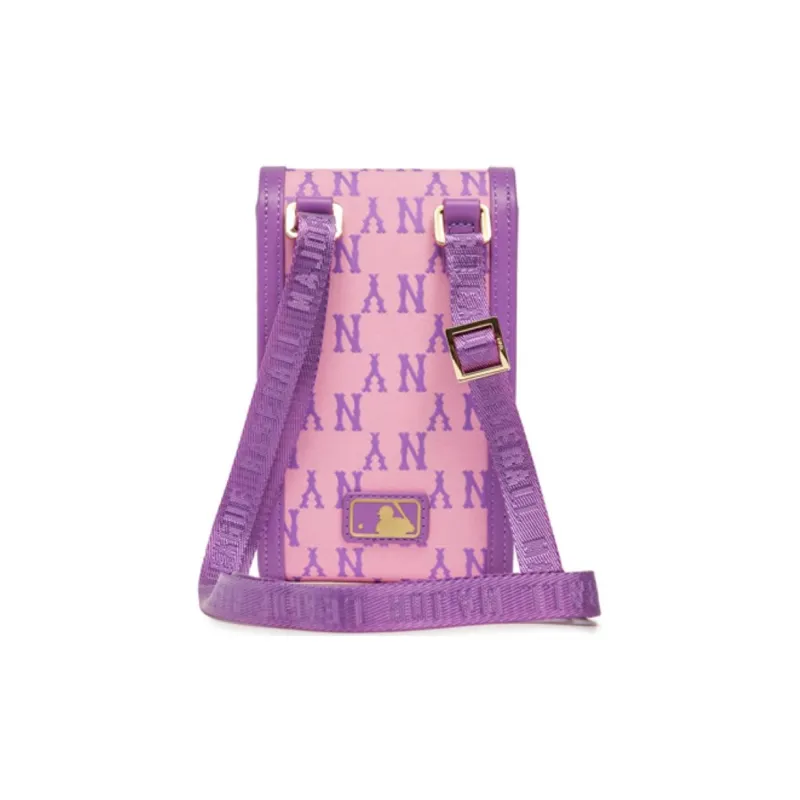 MLB Nylon Shoulder Bag Crossbody Bag Cell Phone Pouch Women's Purple-2