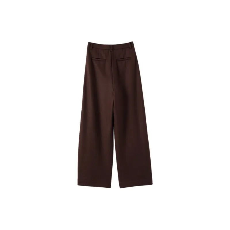 Late White Casual Pants Women's Dark Umber-3