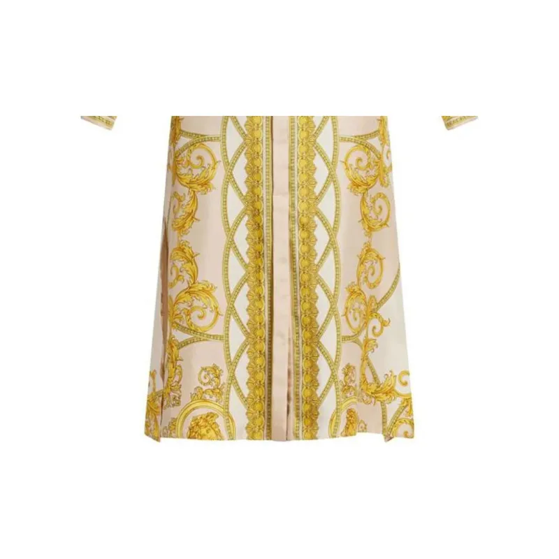VERSACE Barocco Printed Long Sleeved Midi Dress-5