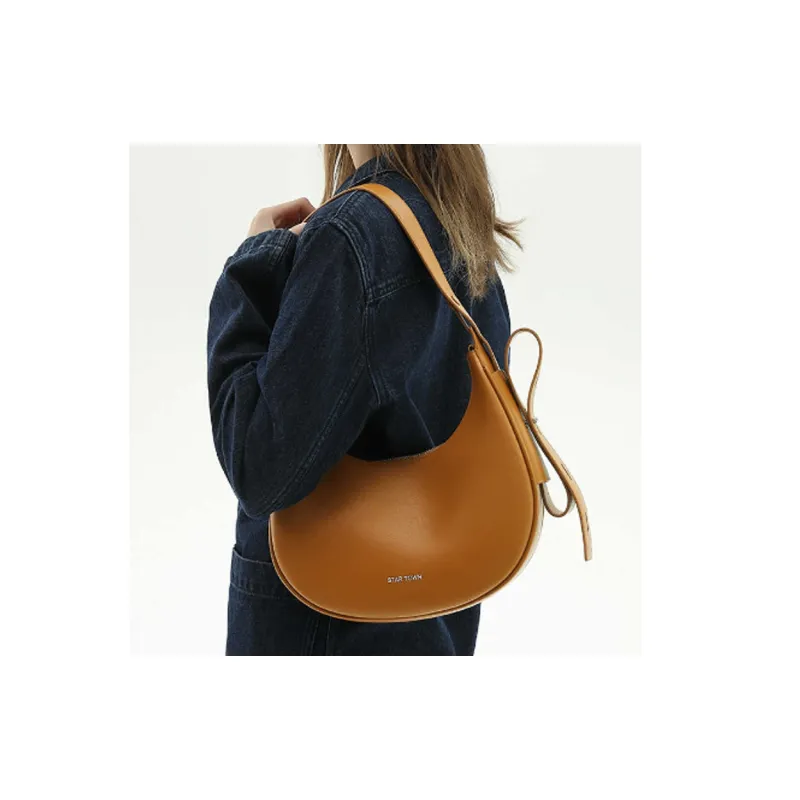 STAR TOWN Cow Leather With Microfiber Synthetic Leather Crossbody Bag, Shoulder Bag Tubas Unisex Caramel Brown-1