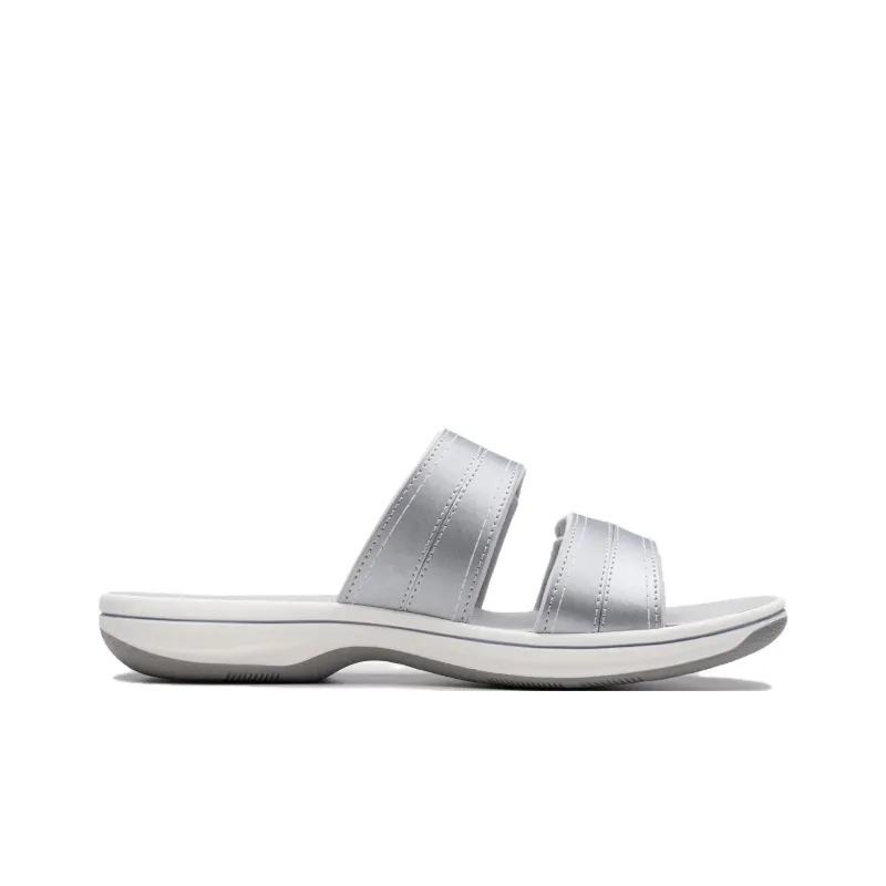 Clarks Abrasion-Resistant Slip-Resistant Slide Slippers Women's Silver-1