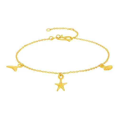 ZHOU LIU FU Summer Starfish Jewelry, Summer Ocean Collection Solid Gold Priced In Gram Gold Bracelet Women's