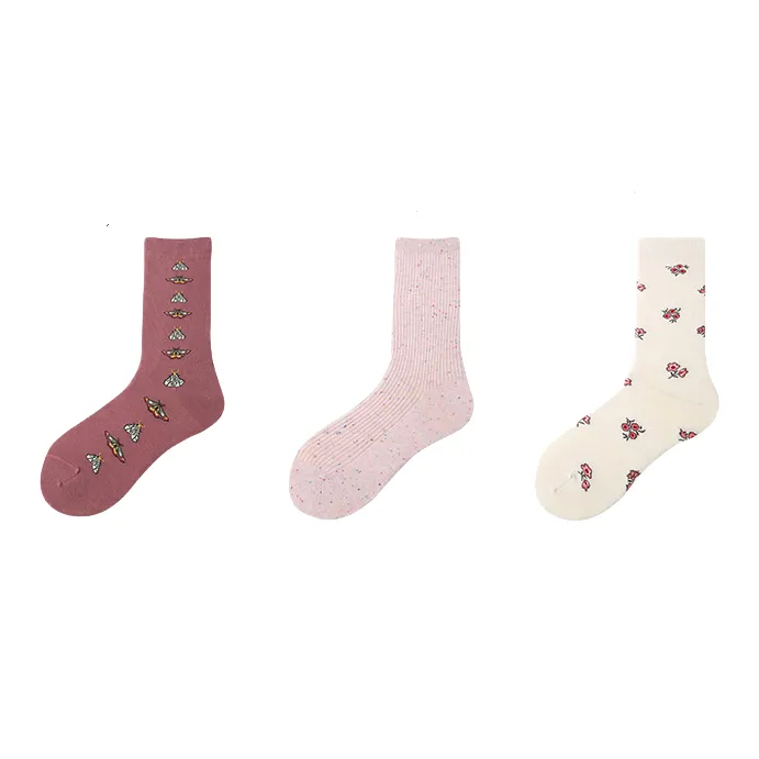 Vine Color Mid Calf Socks Unisex 3 Pack-5