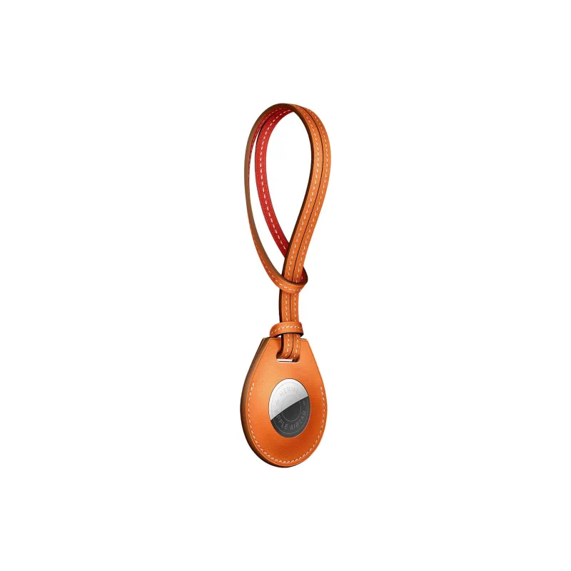 HERMES Apple AirTag Capucine Swift Calfskin Charm Bag Accessory Women's Orange-1