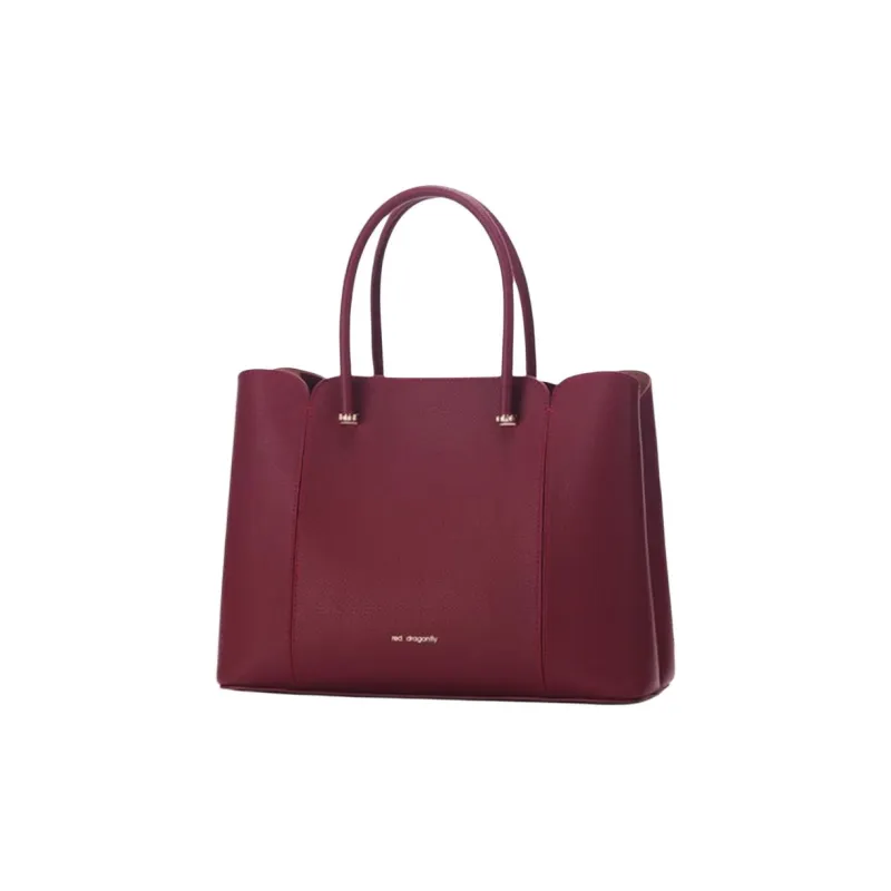 RED DRAGONFLY Split Cow Leather Kelly Bag, One Shoulder Handbag Medium Size Women's Burgundy/Black/Ecru-1