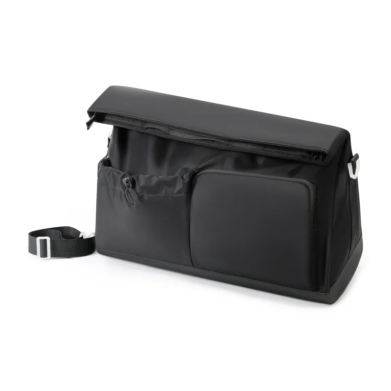 TANGCOOL Nylon Fabric Gym Bag Large Size Unisex Black White-5