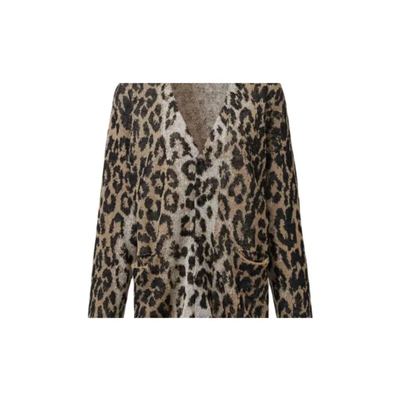 R13 Leopard Jacquard Knit Cardigan-6