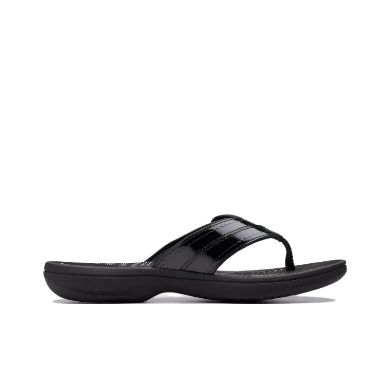 Clarks Abrasion-Resistant Flip Flops Women's Black-1