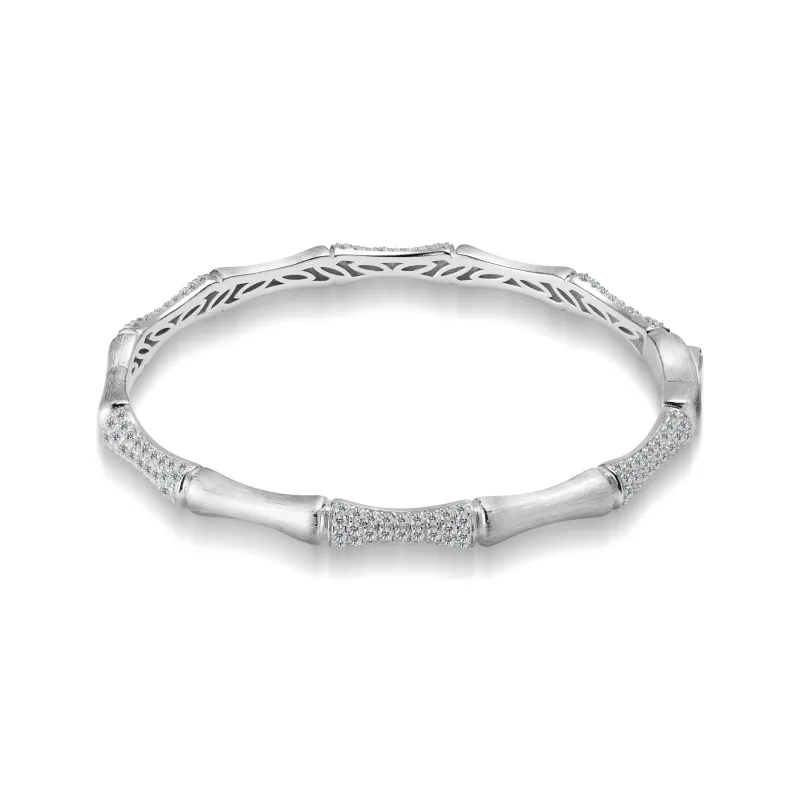 FUNNXI Rhodium Plated S925 Silver Gold Bangles Women's-5