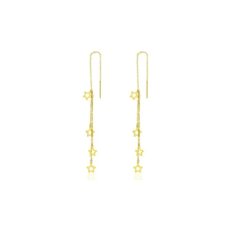 KING TAI SANG 18K Gold Drop Earrings Women's-0