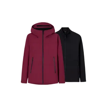 Anta Waterproof, Windproof, Breathable, And Thermal Windbreaker Jacket Men's Dark Rosy Red/Basic Black