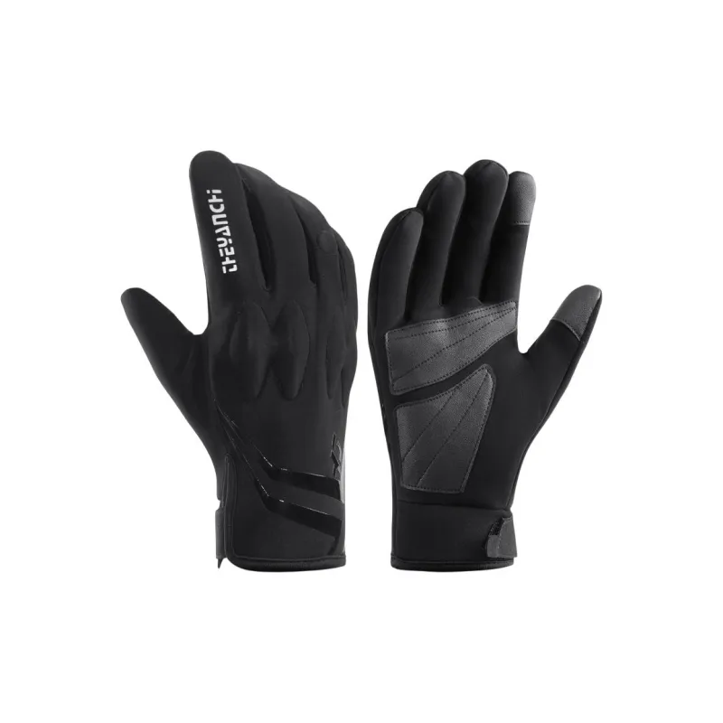 Great Connoisseur Cycling Gear Cycling Glove Outdoor Cycling Men's Silicone, Leather Black-0