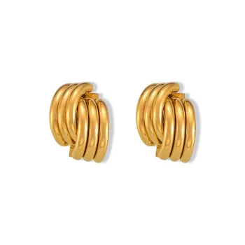 Sanpowa Stainless Steel Stud Earrings Women's