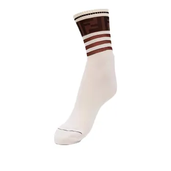 FENDI SS23 Mid Calf Socks Women's 1 Pack White