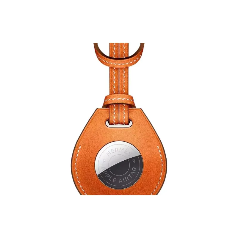HERMES Apple AirTag Capucine Swift Calfskin Charm Bag Accessory Women's Orange-3