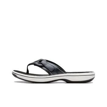 Clarks Abrasion-Resistant Flip Flops Women's Black White