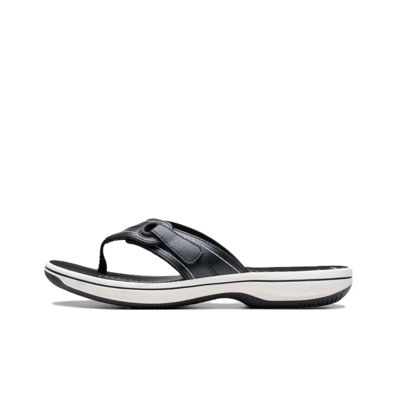 Clarks Abrasion-Resistant Flip Flops Women's Black White-0