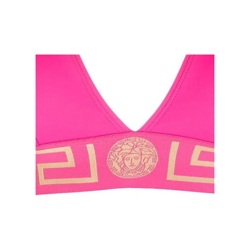 VERSACE Greca Border Triangle Bikini Top 'Fuxia'-4