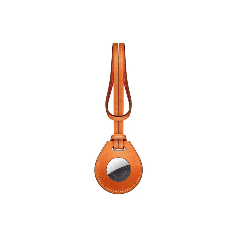 HERMES Apple AirTag Capucine Swift Calfskin Charm Bag Accessory Women's Orange-0