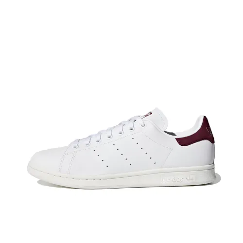 Adidas Originals STAN SMITH Low Top Skateboard Shoes Unisex White Burgundy