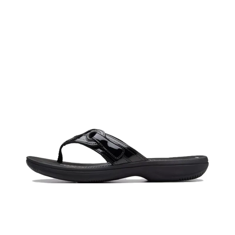 Clarks Abrasion-Resistant Flip Flops Women's Black-0