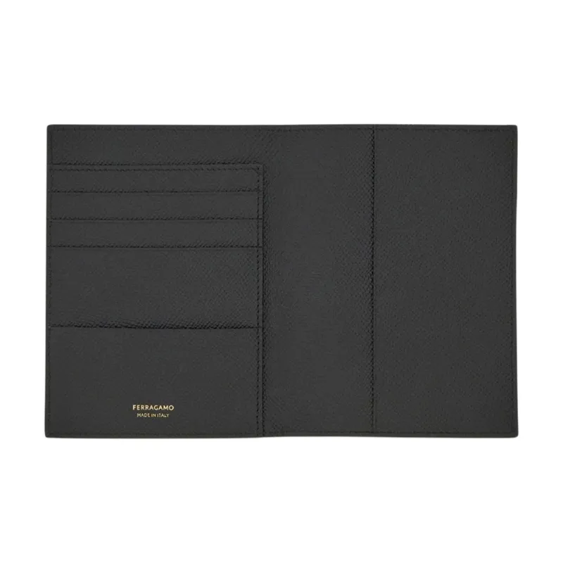 FERRAGAMO Calfskin Wallet Micro Men's Black-3