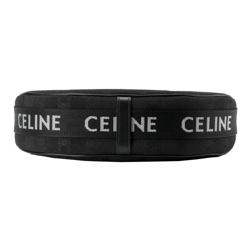 CELINE Cow Leather Handbag Shoulder Bag Handbag Shoulder Bag Medium Size Men's Black-7