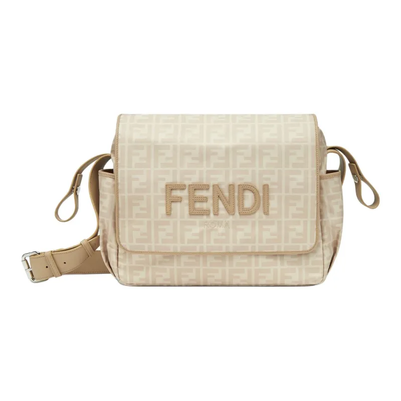 FENDI Nylon Shoulder Bag Crossbody Bag Women's Beige-0