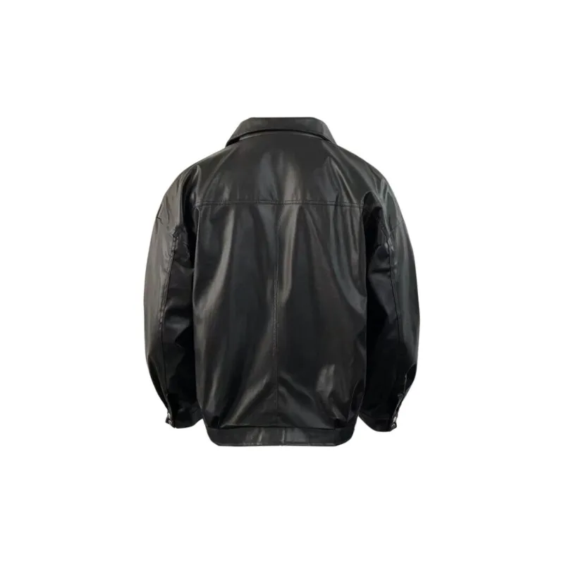 RKVC Leather Jacket Unisex Black-1