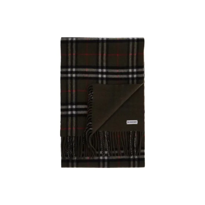 Burberry Cashmere Knit Scarves Unisex Dark Green-0