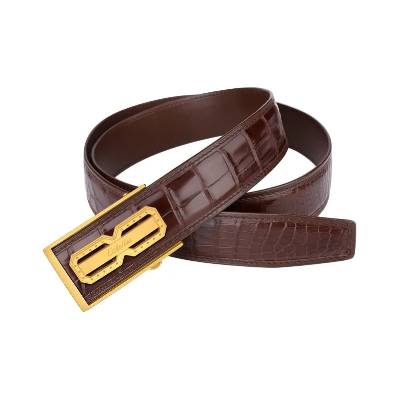CATELLES Patchwork Free Crocodile Leather Leather Belts Men's 3.5cm/3.8cm-8