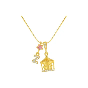 MITHAOL KUSC S925 Silver Plated With 18k Gold Necklaces Women's