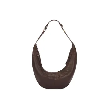 FREE PEOPLE Goatskin Handbag Shoulder Bag Unisex Dark Coffee/Green/Black