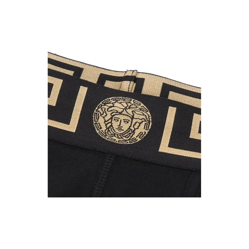 VERSACE Greca Border Trunks Pack Of 2 Gray/Black-5