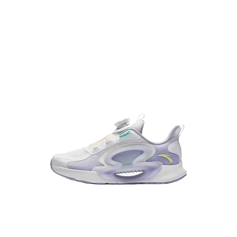Antakids Slip Resistant Cushioning Wear Resistant Breathable Low Top Kids' Running Shoes White/Light Purple Kids'-0