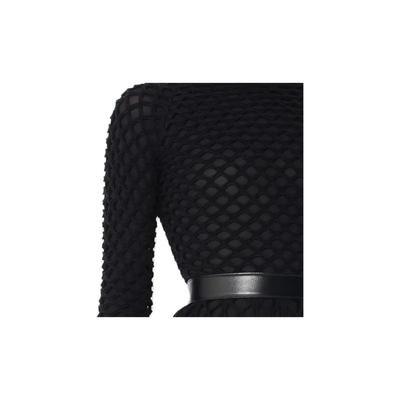 Alaia Knitted Turtleneck Cage Pullover-3