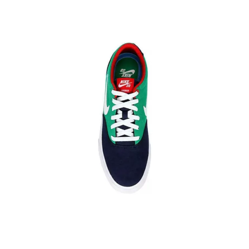 Nike SB Charge Anti Slip Wear Resistant Low Top Skateboard Shoes Men's Green Blue-2