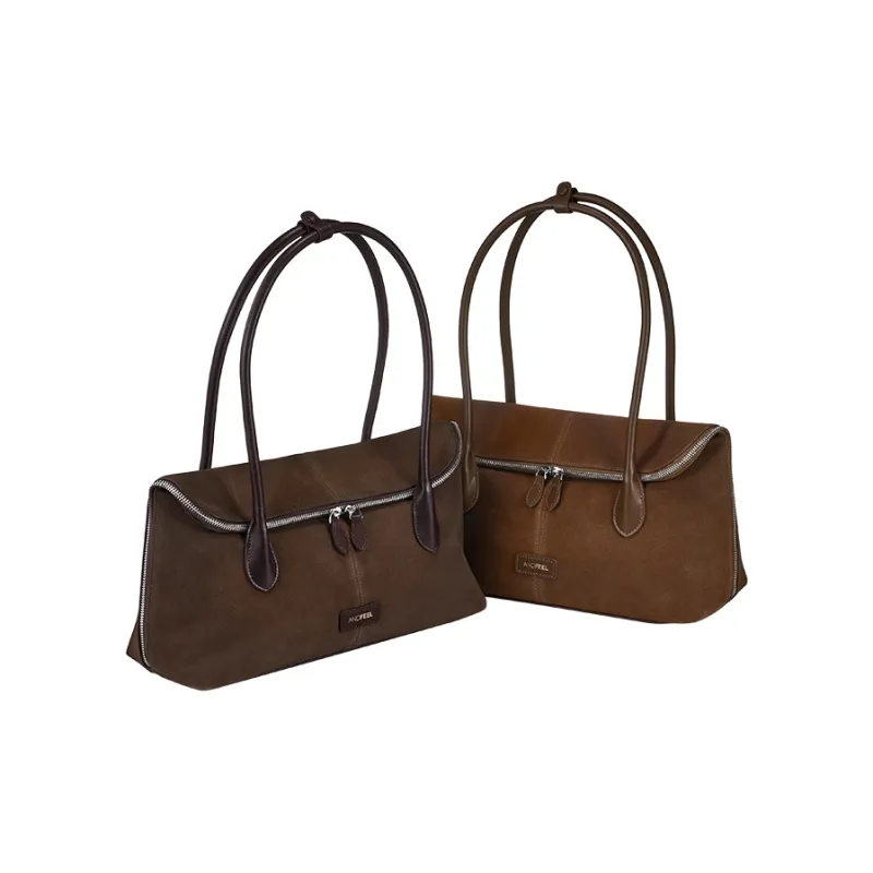 ANDFEEL Suede Surface Cow Leather Shoulder Bag Regular Women's Light Brown/Dark Brown-7