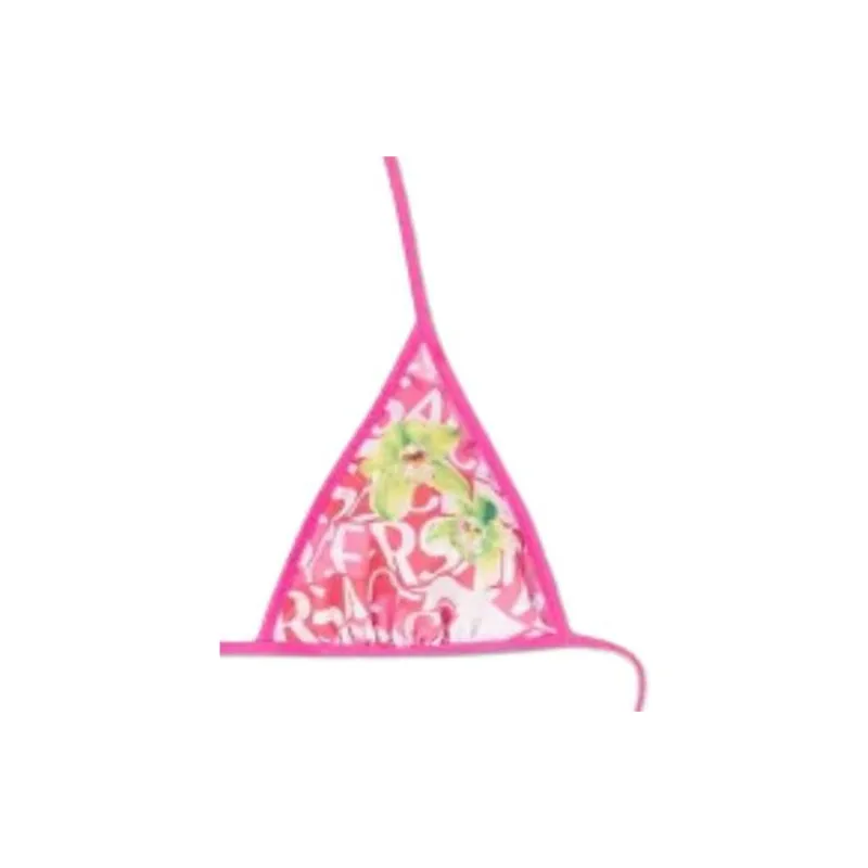 VERSACE Floral Logo print Bikini Top-4